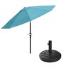 Pure Garden 10-Foot Outdoor Tilting Patio Umbrella with Base, Blue 50-100-BB